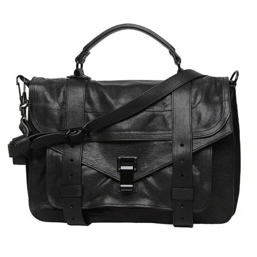 PROENZA SCHOULER PS1 Shoulder Crossbody Bag Medium black Leather Gunmetal